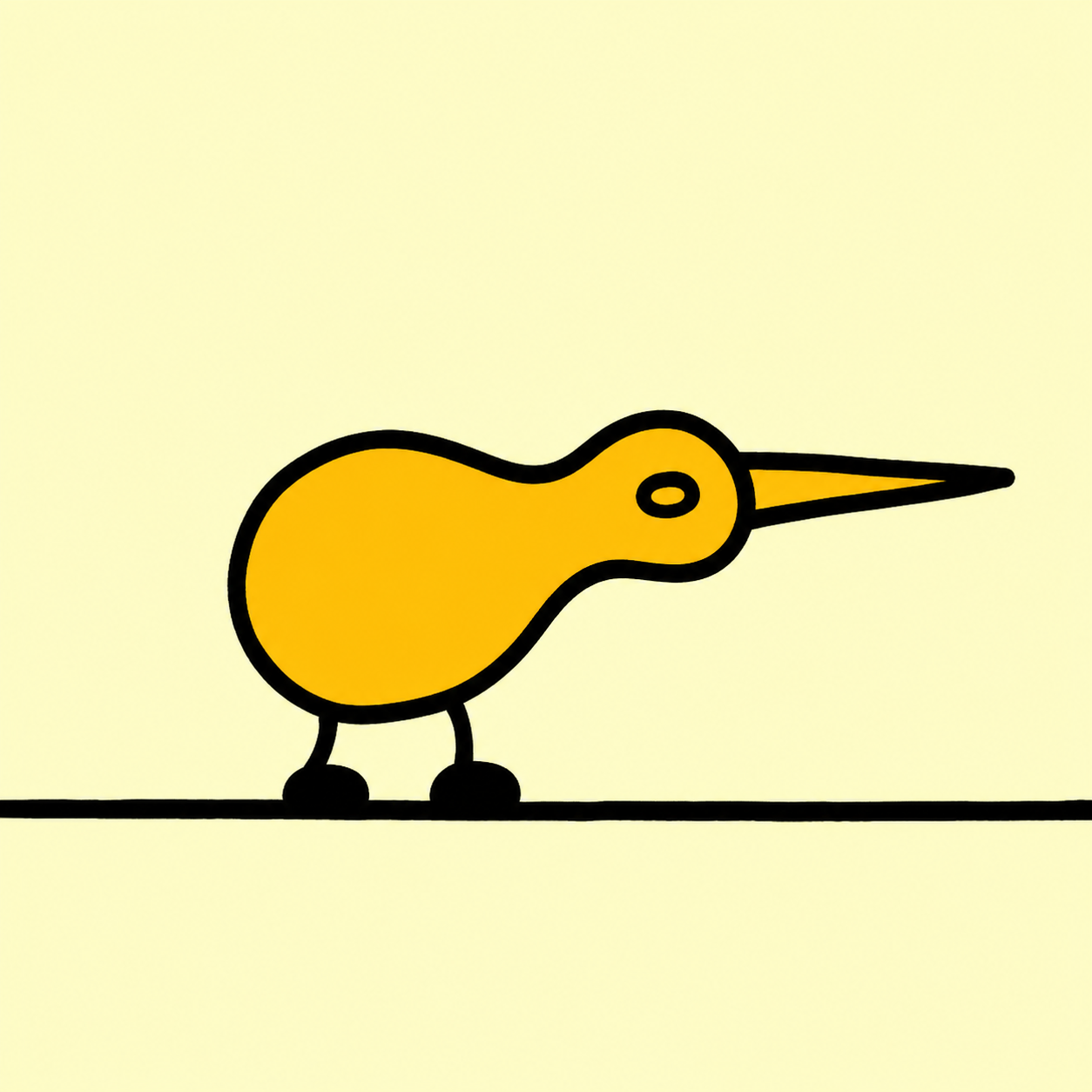 The yellow Kiwi bird